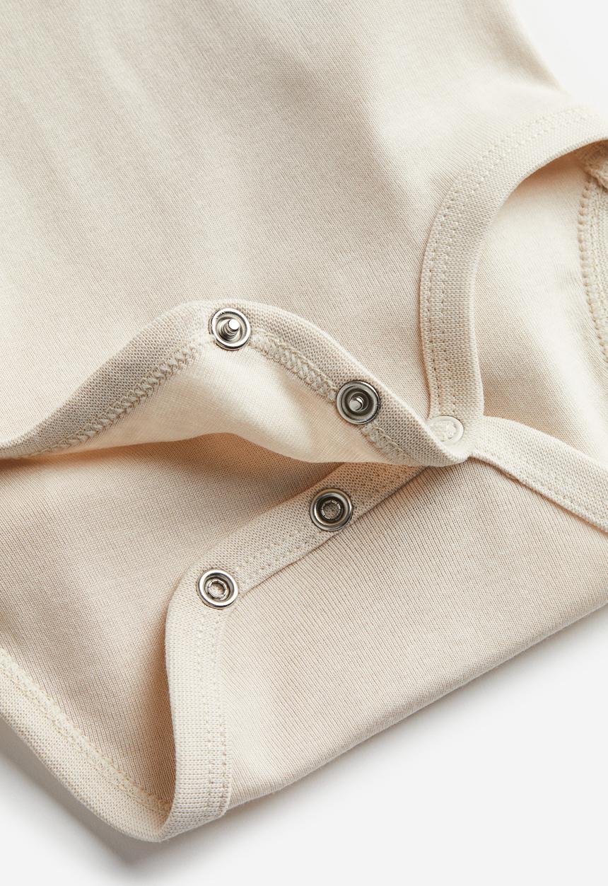 H&M - 3-pack short-sleeved bodysuits - beige