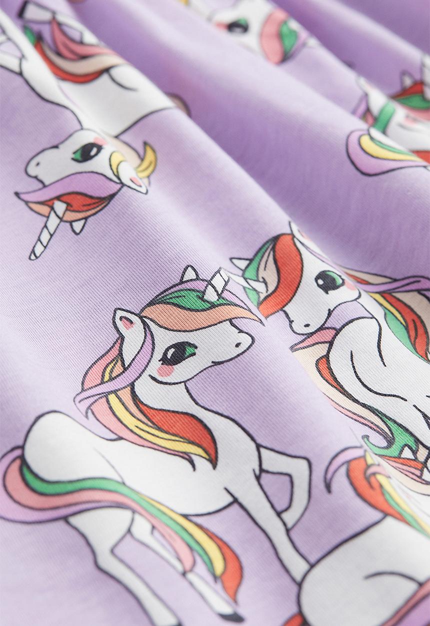 H&M - Patterned jersey dress -  light purple/unicorns