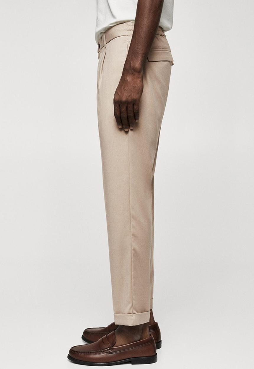 MANGO - Trousers Nasta - beige