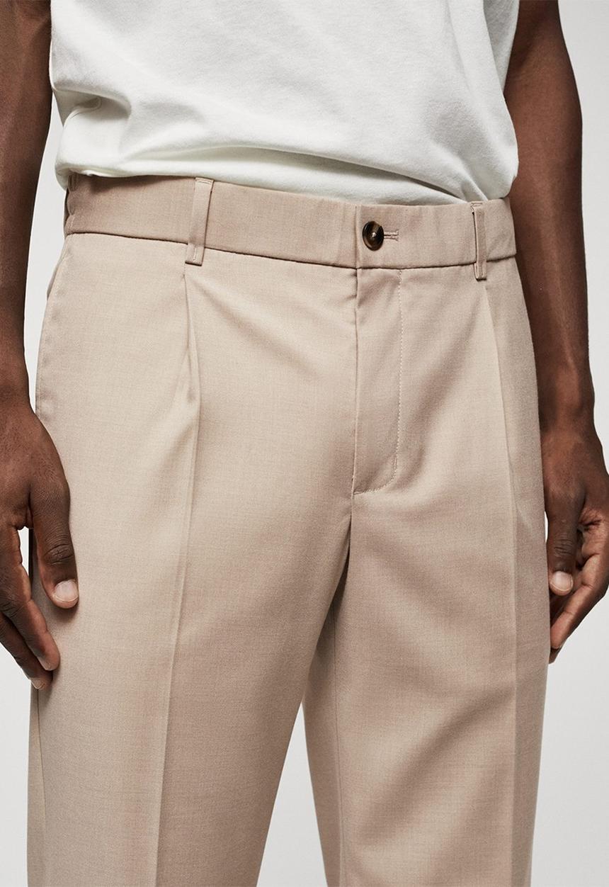 MANGO - Trousers Nasta - beige