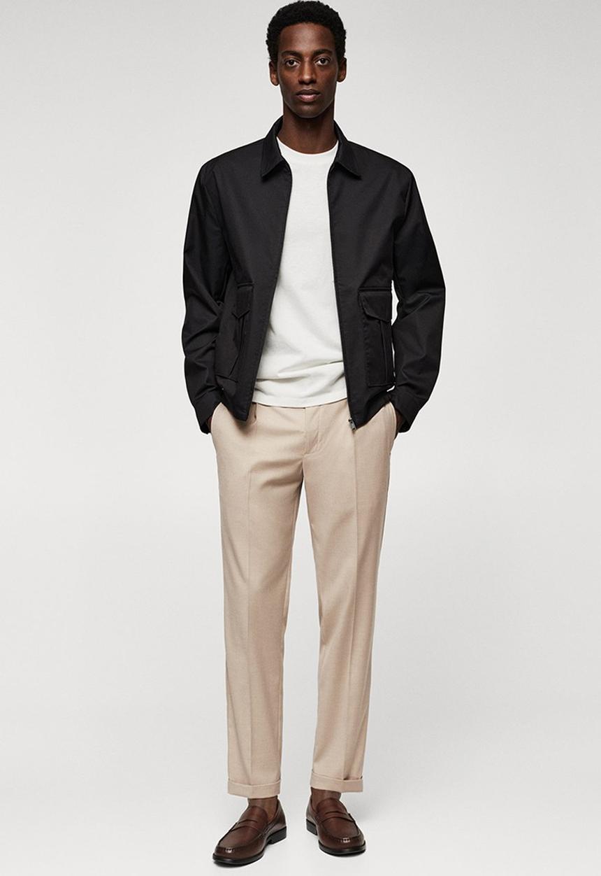 MANGO - Trousers Nasta - beige