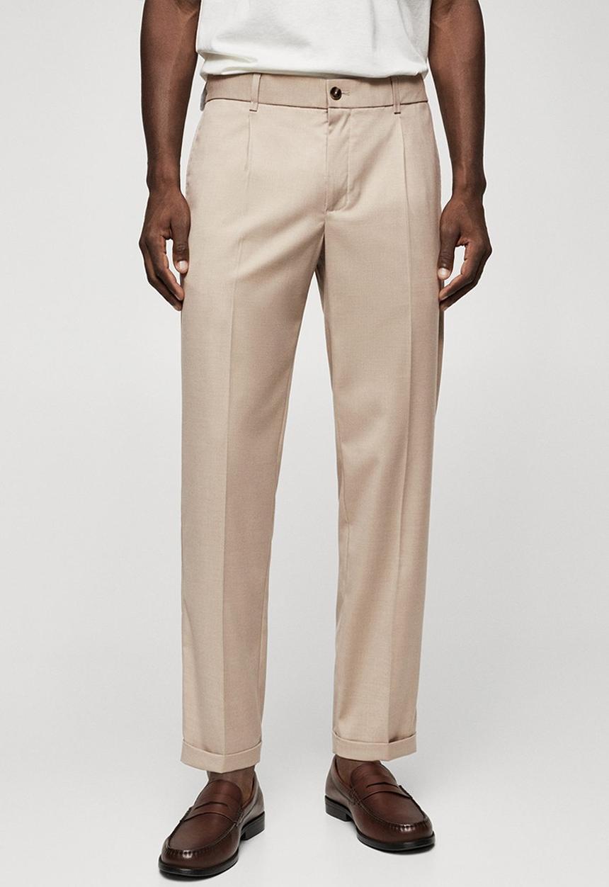 MANGO - Trousers Nasta - beige