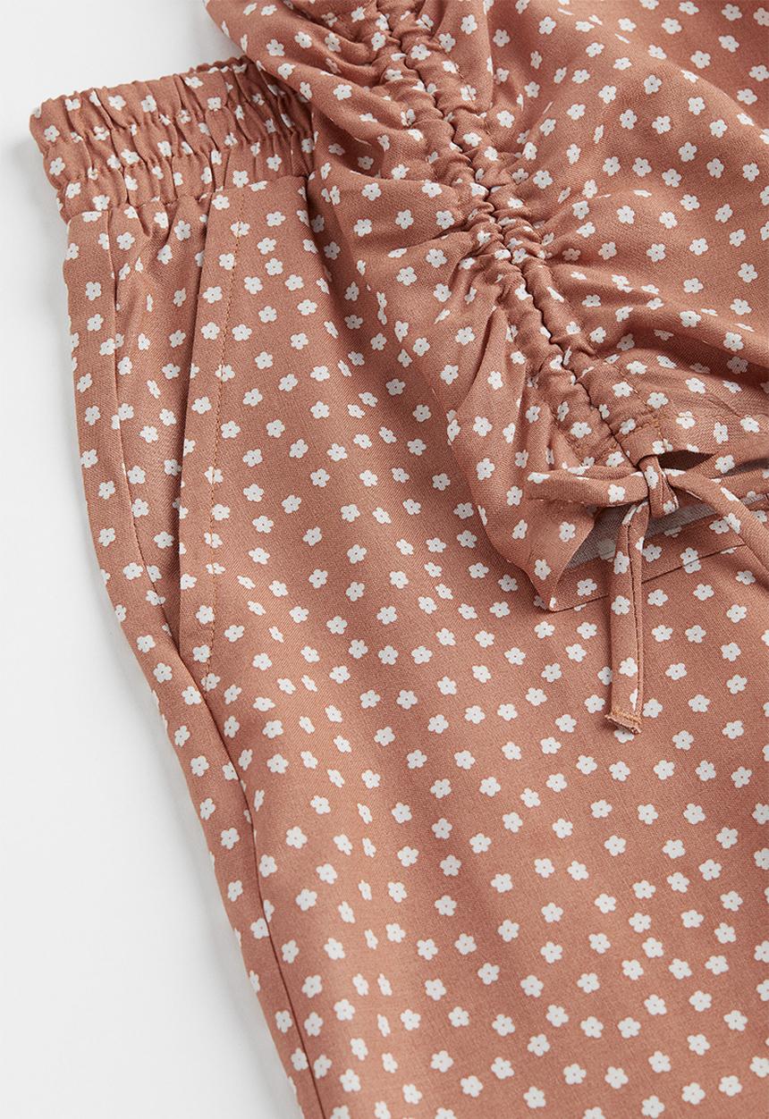 H&M - 2-piece top and trousers set - beige/floral