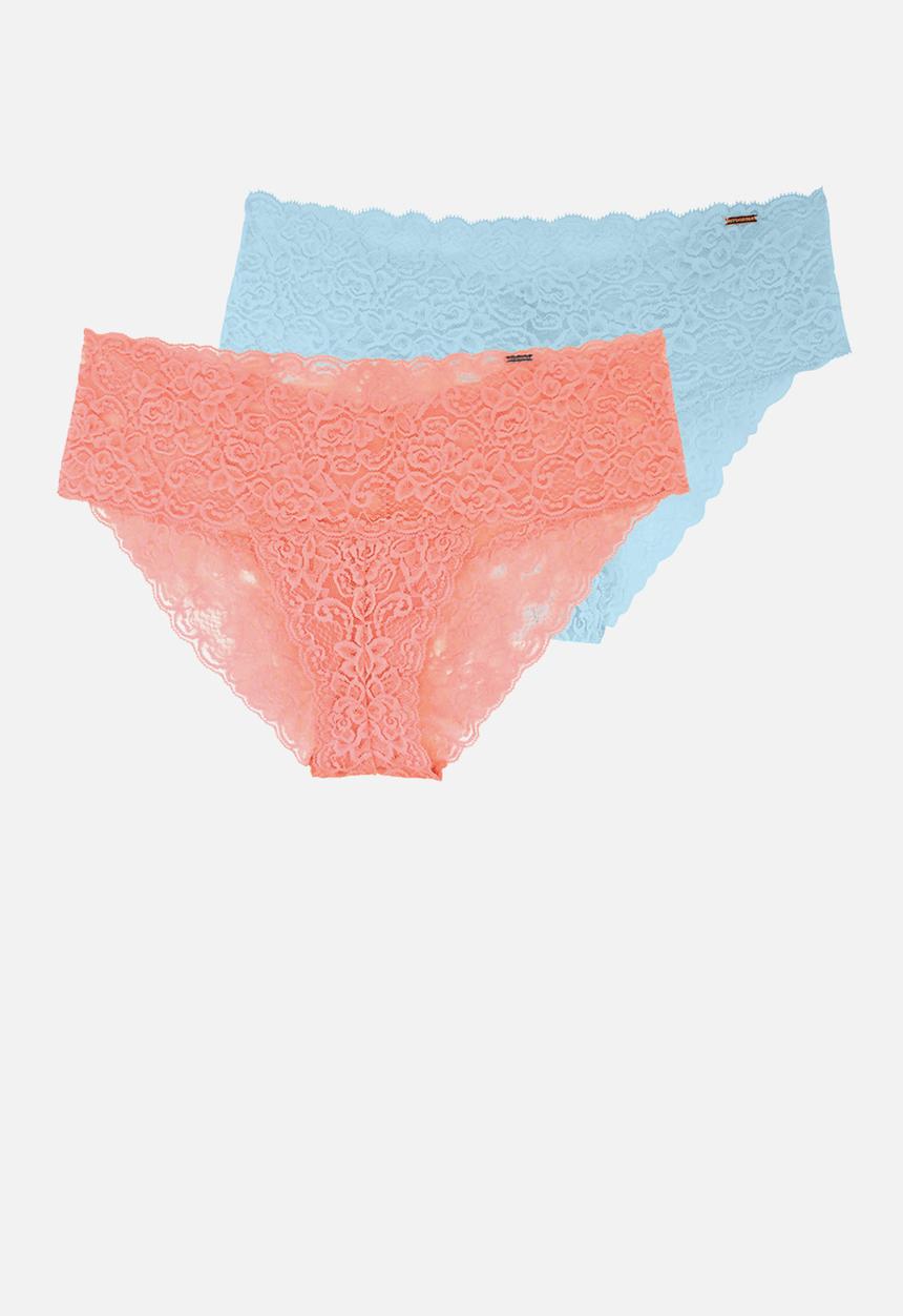 DORINA - Lana 2 pack brief - coral & blue
