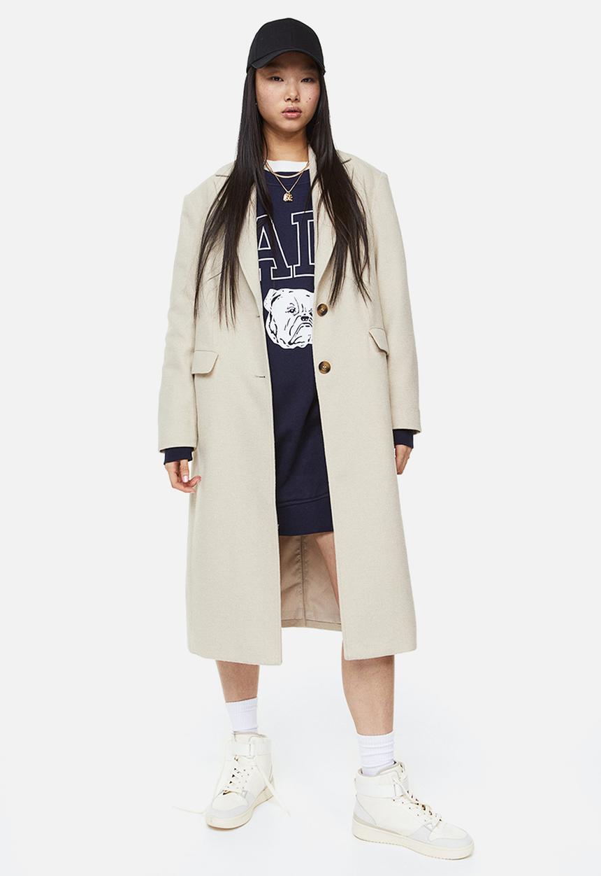 H&M - Oversized printed sweatshirt dress - dark blue/yale 
