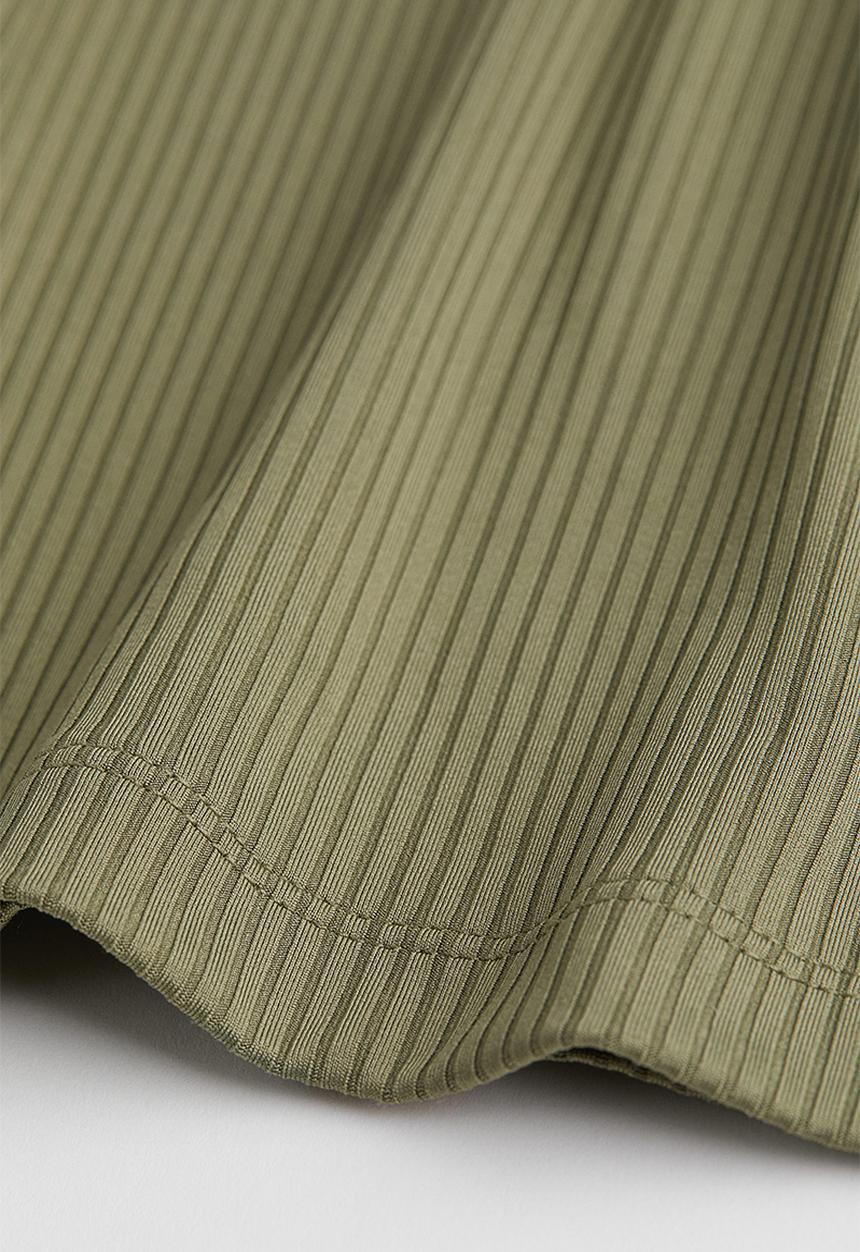 H&M - Ribbed jazz trousers - khaki green 