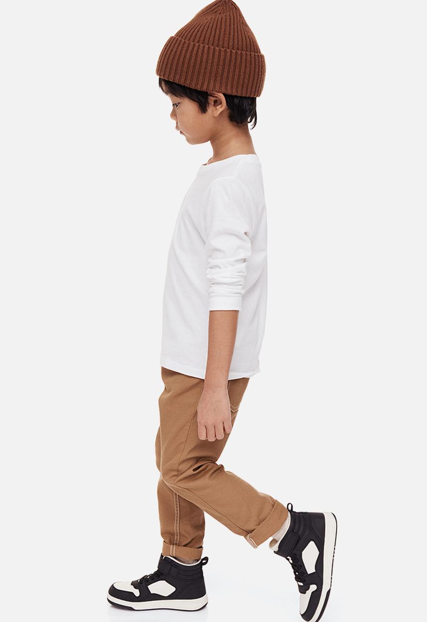 H&M - Relaxed tapered fit trousers - light brown 