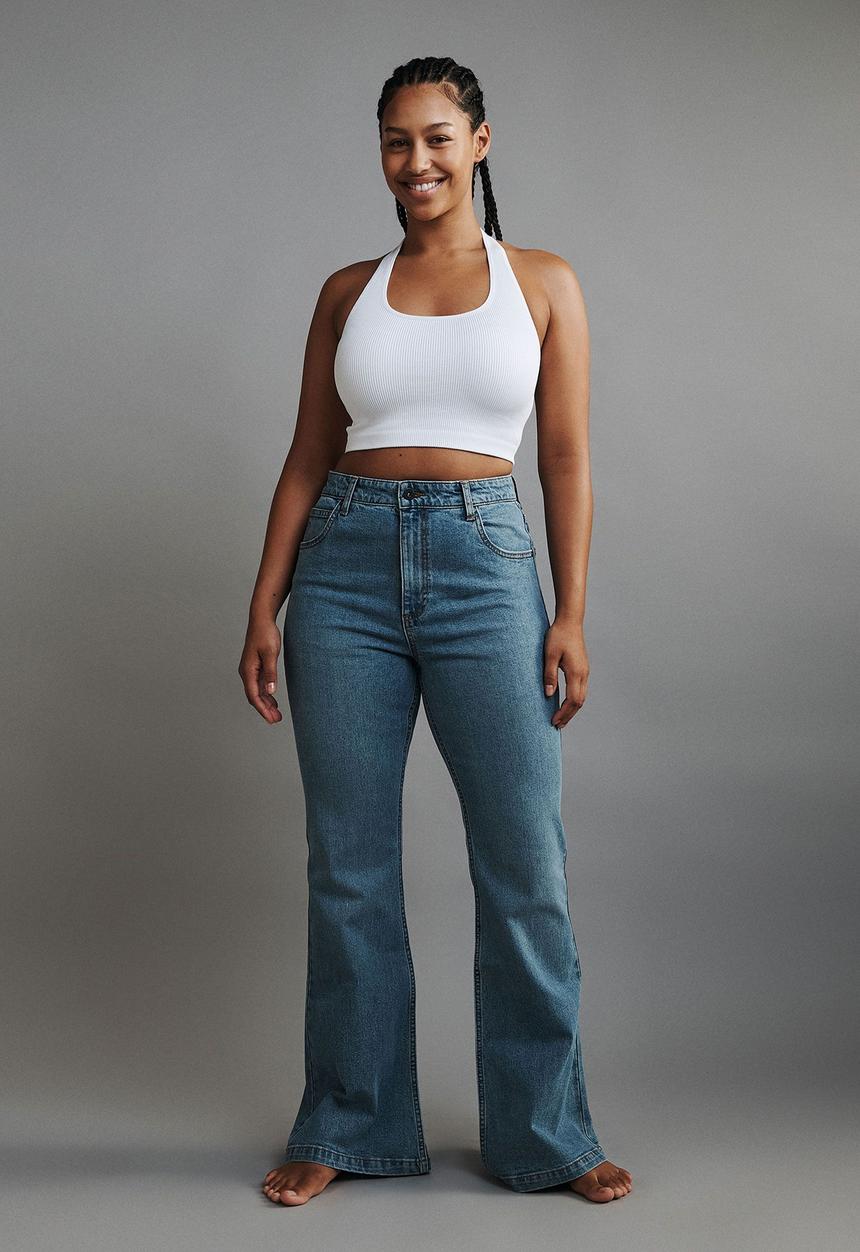 Cotton On - Plus original flare jean - stormy blue
