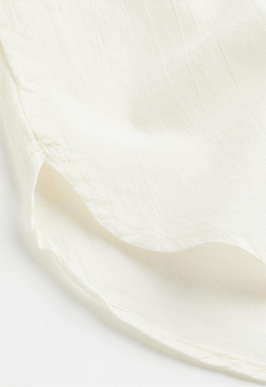 H&M - V-neck cotton blouse - cream