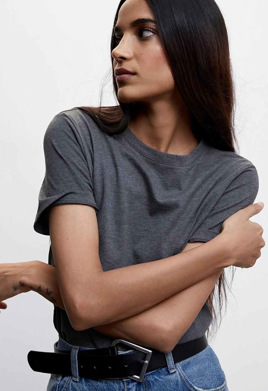MANGO - T-shirt chalaca - grey