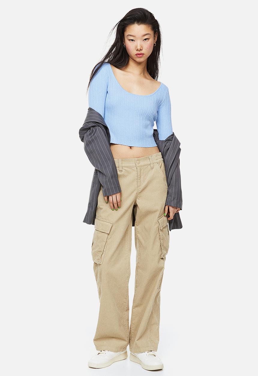 H&M - Knitted top - light blue
