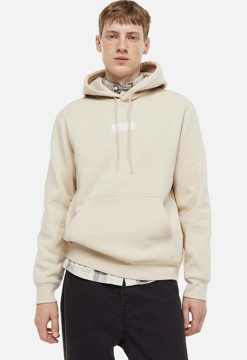 H&M - Regular fit hoodie - light beige/naruto 