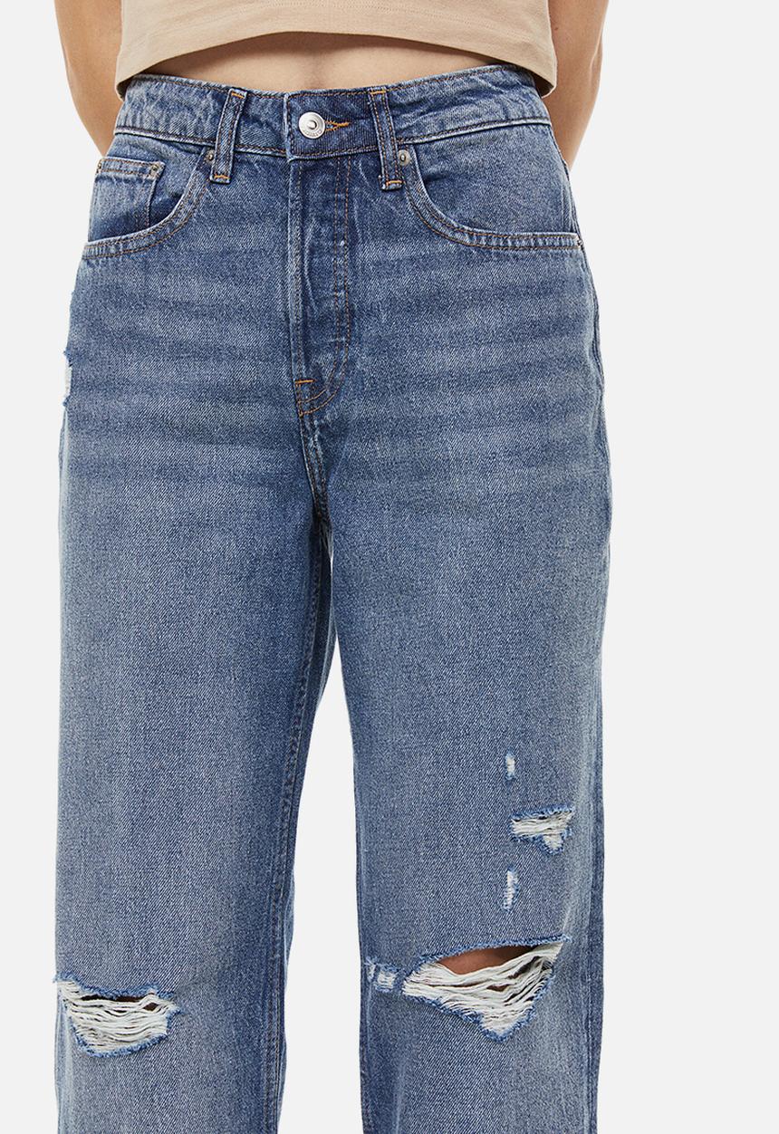 H&M - 90s straight trousers - denim blue 