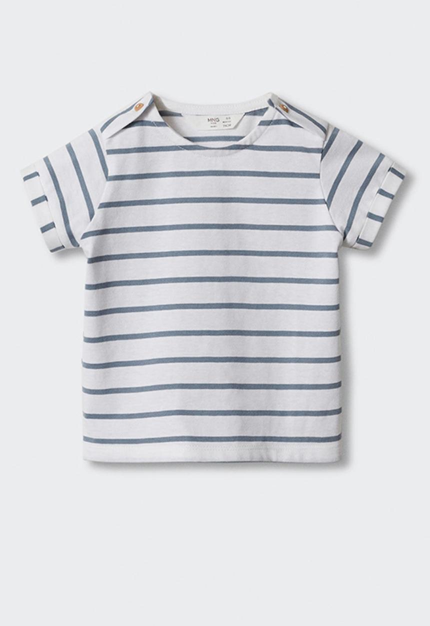 MANGO - T-shirt marine - celeste