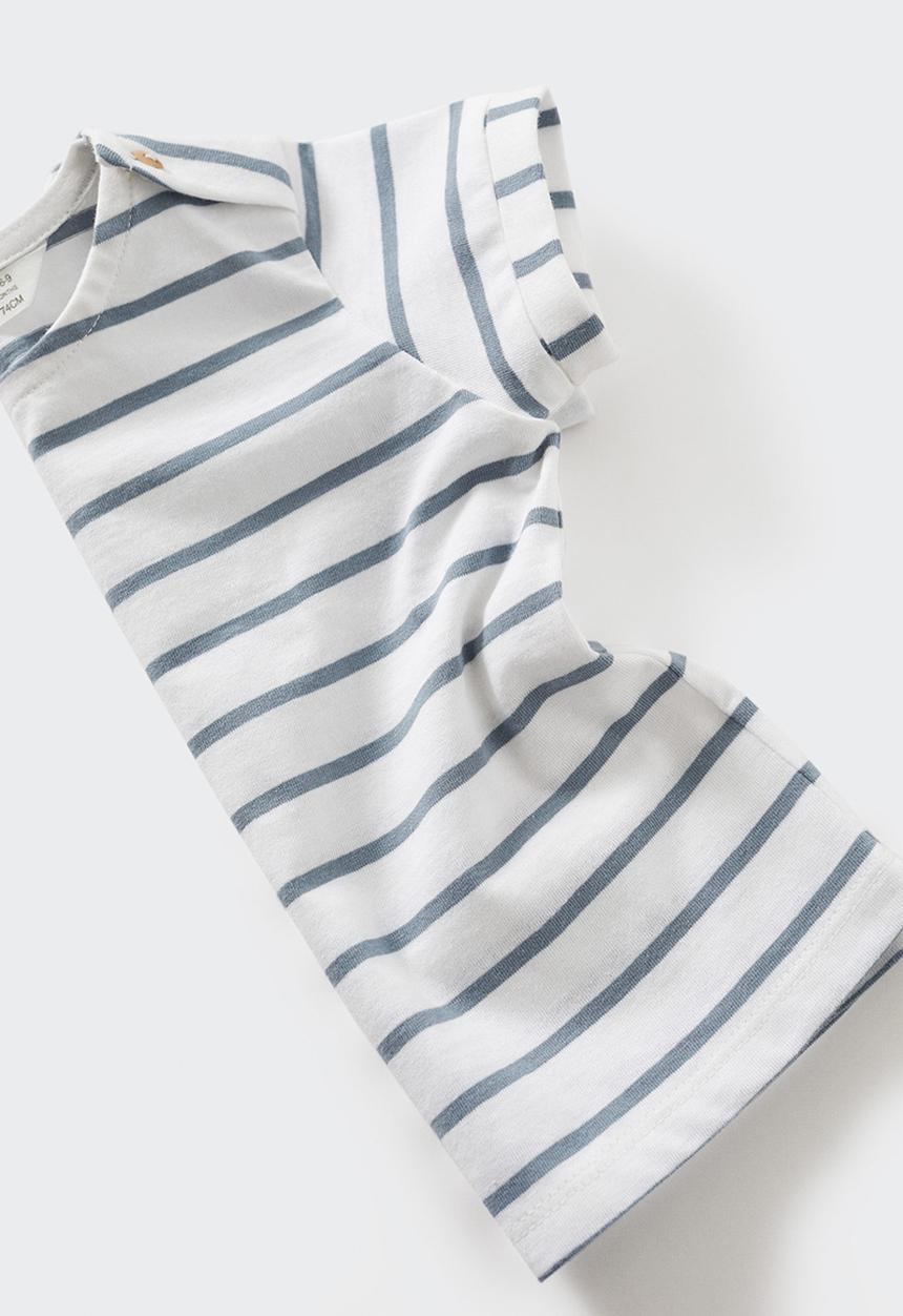 MANGO - T-shirt marine - celeste