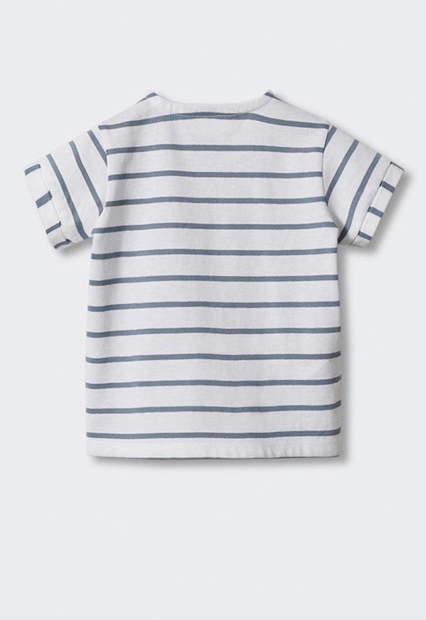 MANGO - T-shirt marine - celeste