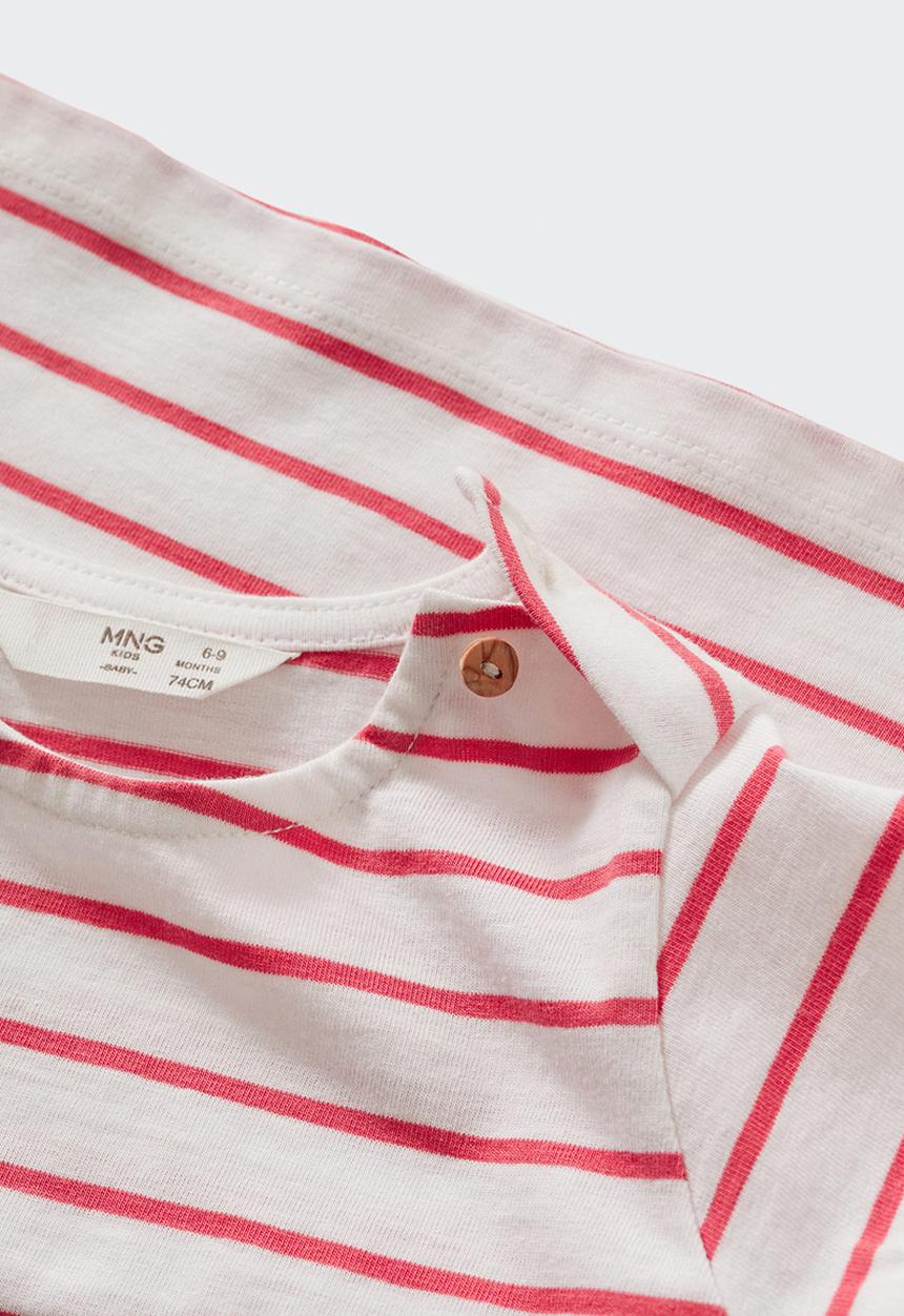MANGO - T-shirt marine - coral