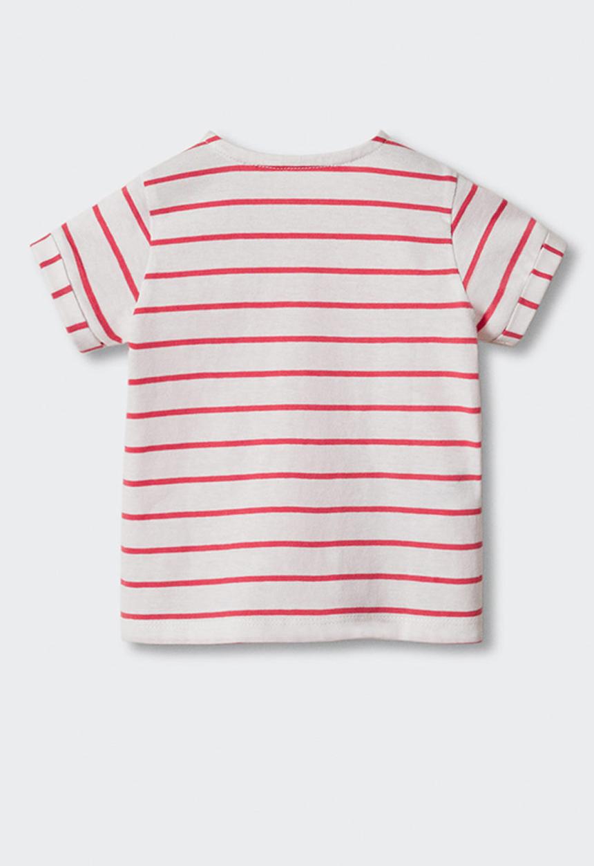 MANGO - T-shirt marine - coral