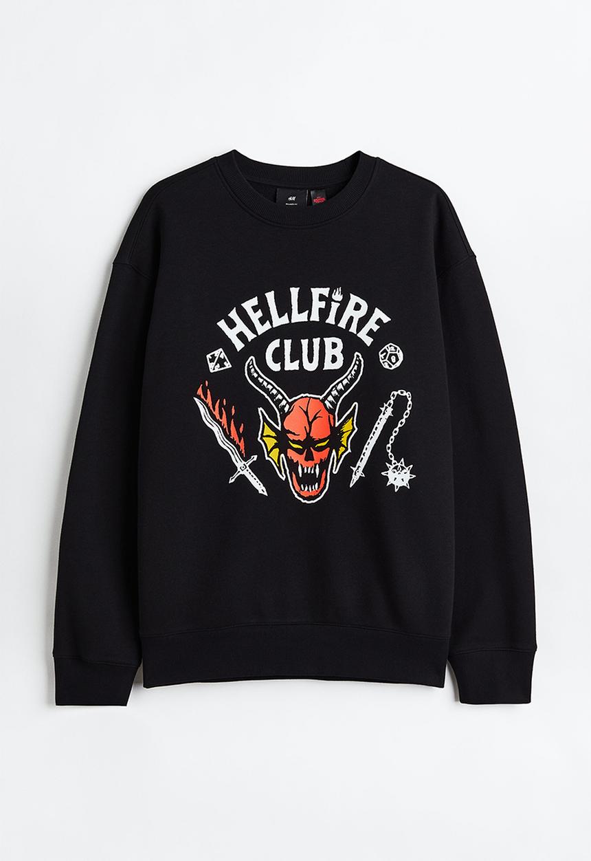 H&M - Relaxed fit sweatshirt - black/stranger things