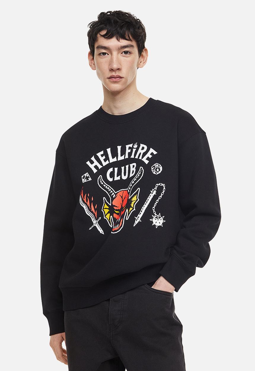 H&M - Relaxed fit sweatshirt - black/stranger things