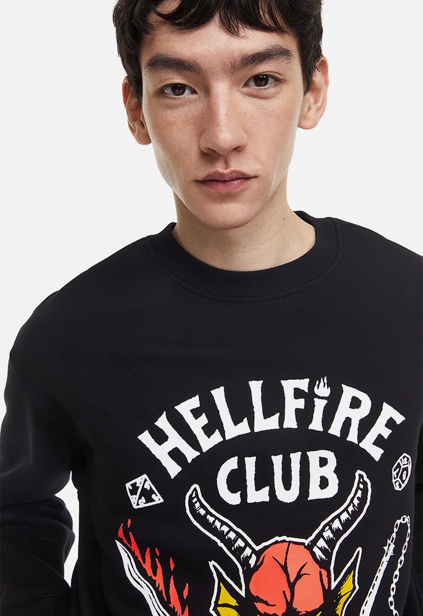 H&M - Relaxed fit sweatshirt - black/stranger things