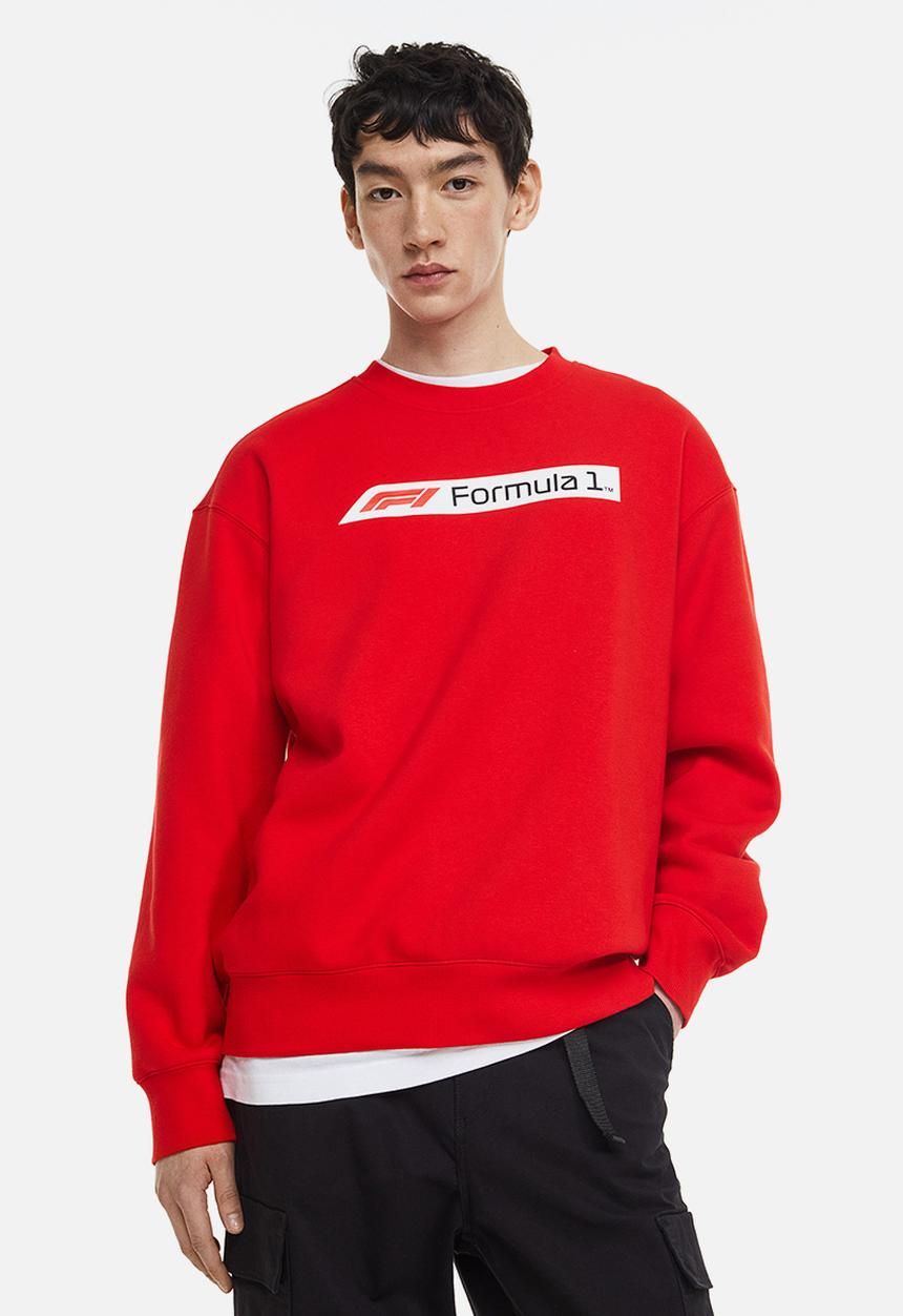 H&M - Relaxed fit sweatshirt - red/formula 1