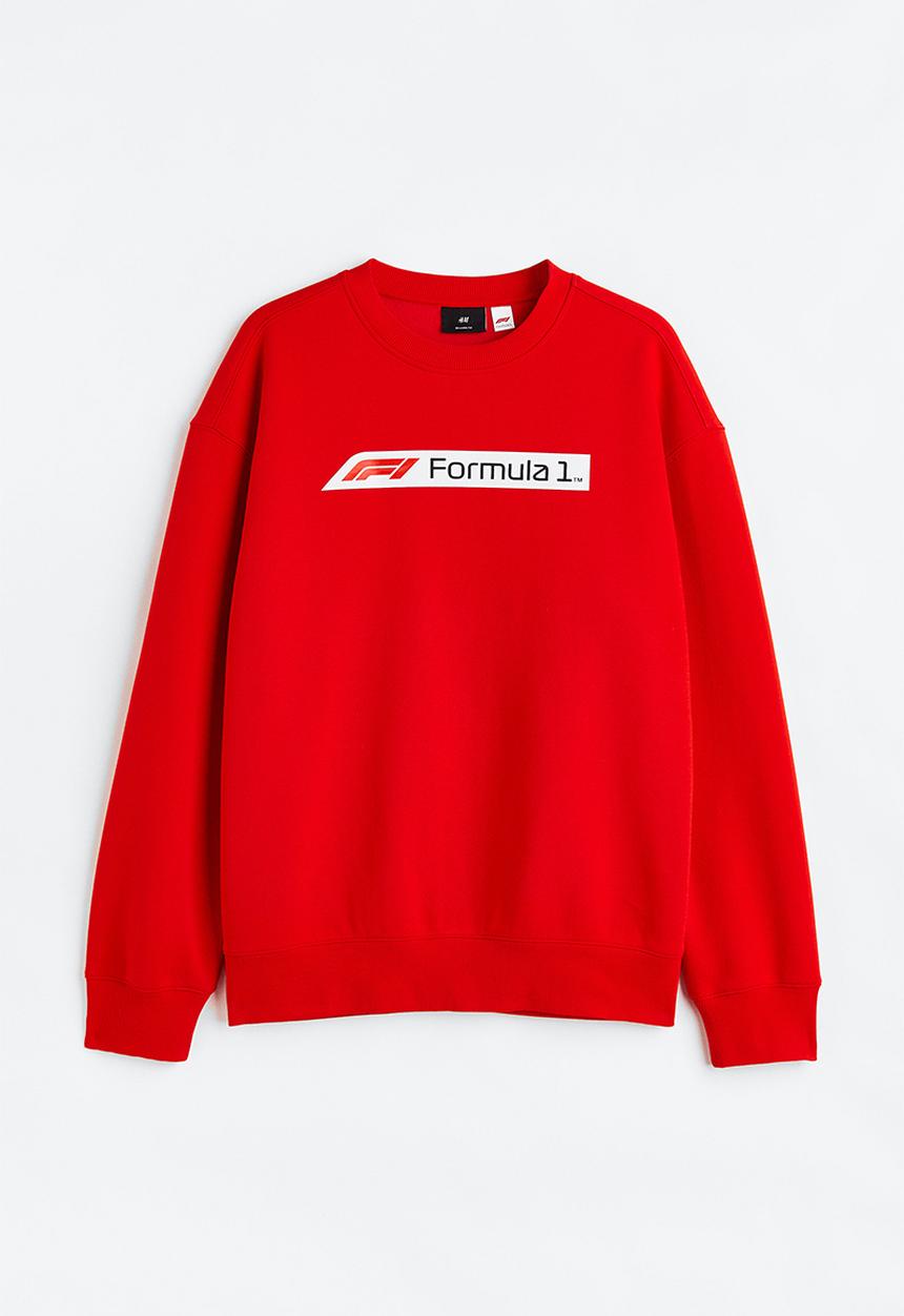 H&M - Relaxed fit sweatshirt - red/formula 1