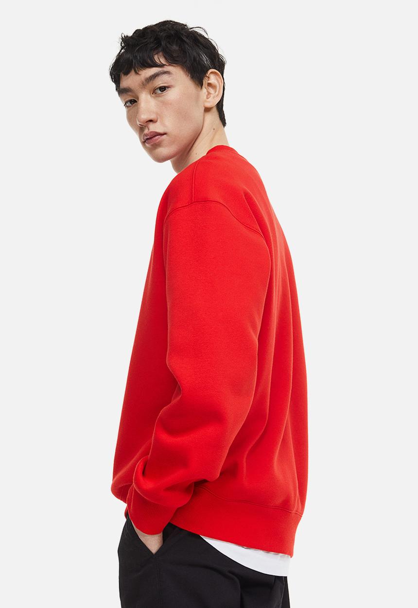 H&M - Relaxed fit sweatshirt - red/formula 1