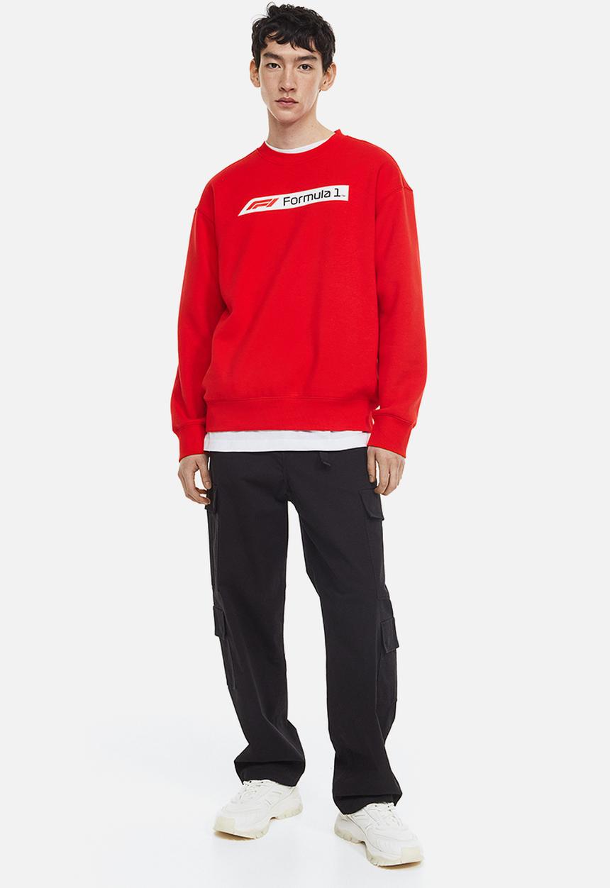 H&M - Relaxed fit sweatshirt - red/formula 1
