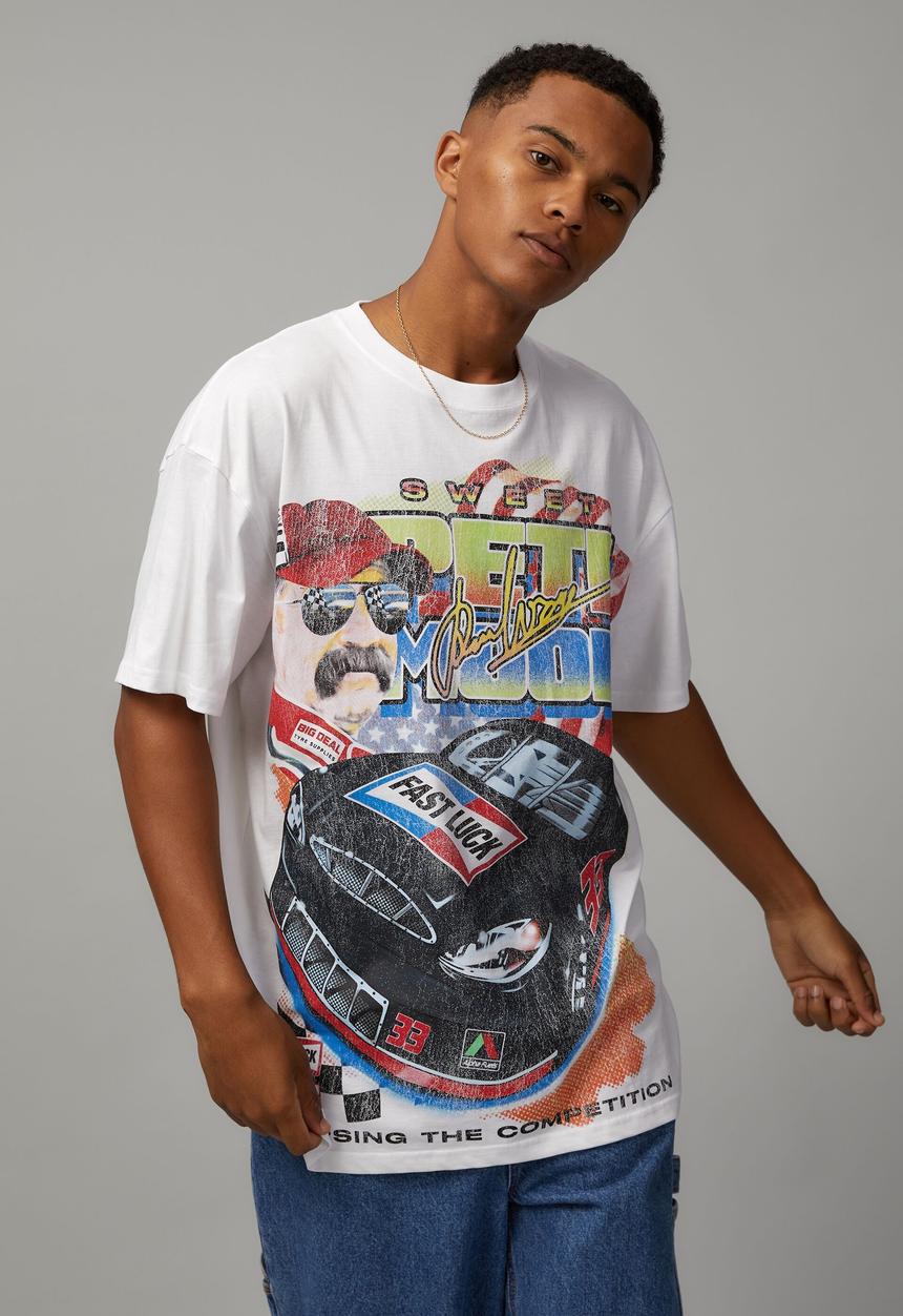 Factorie - Oversized moto T-shirt - white/sweet pete moon