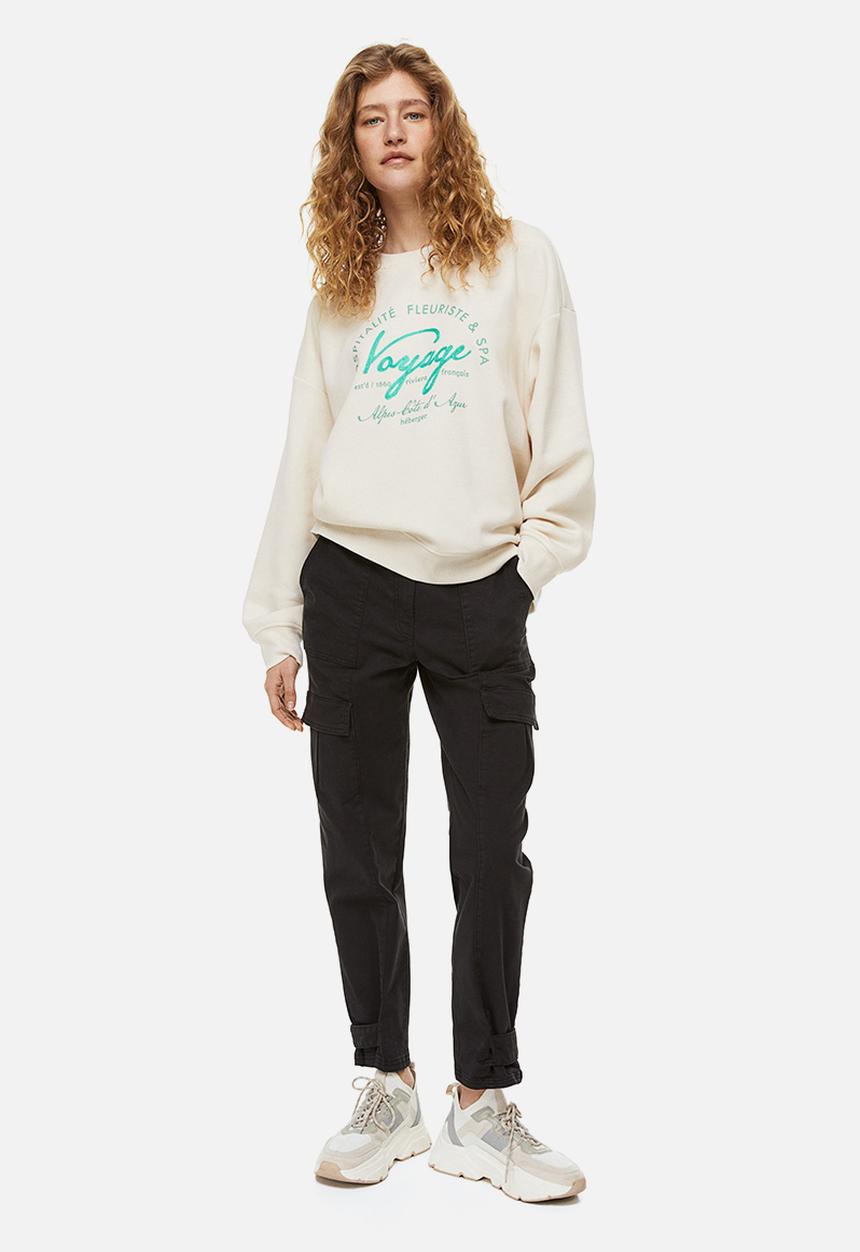 H&M - Crew-neck sweatshirt - cream/voyage