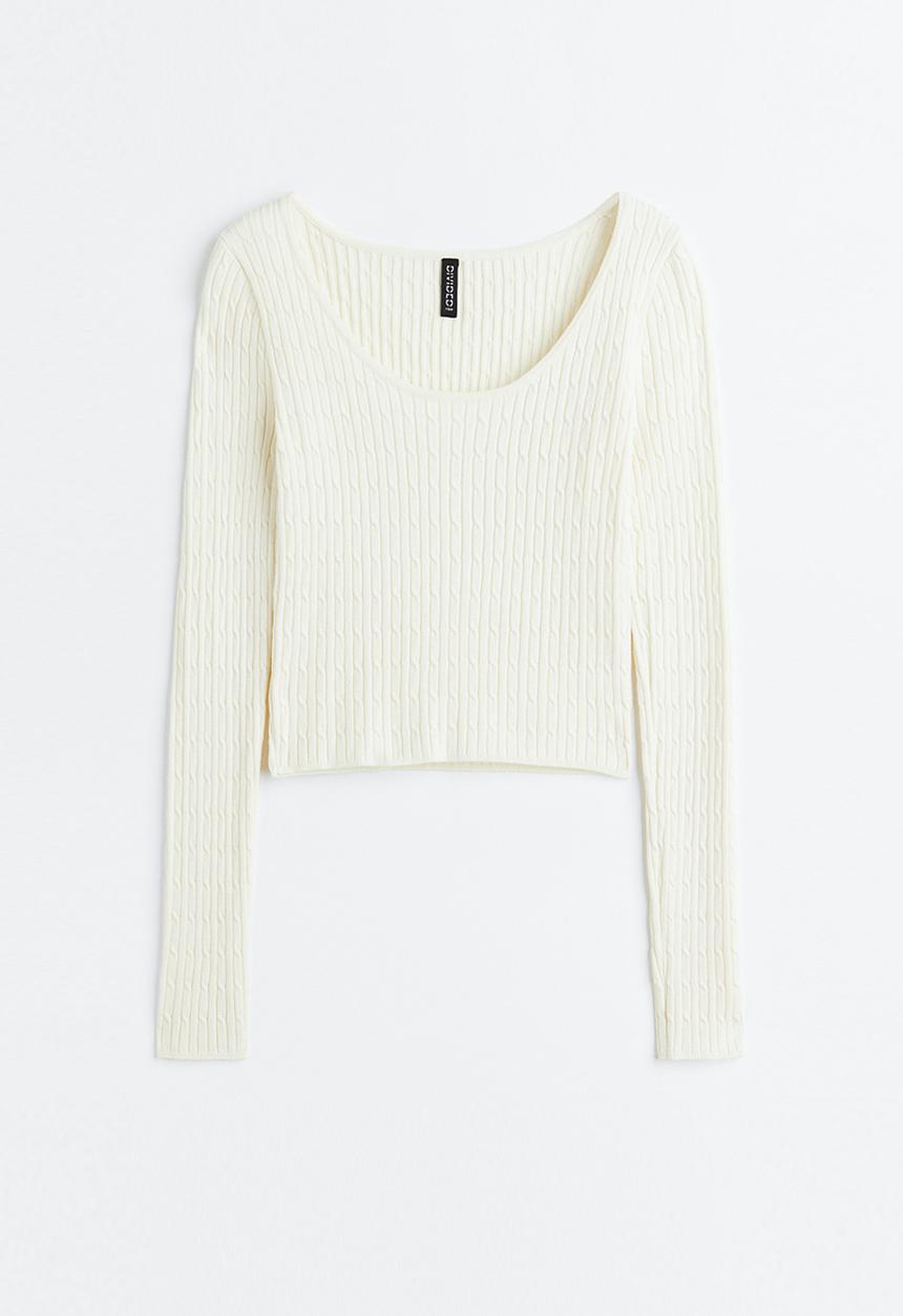 H&M - Knitted top - cream