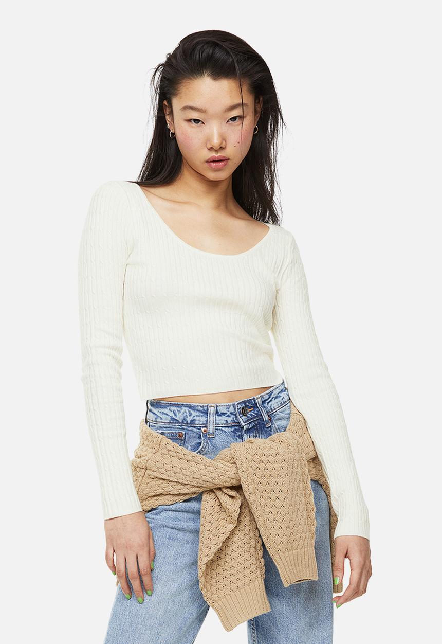 H&M - Knitted top - cream