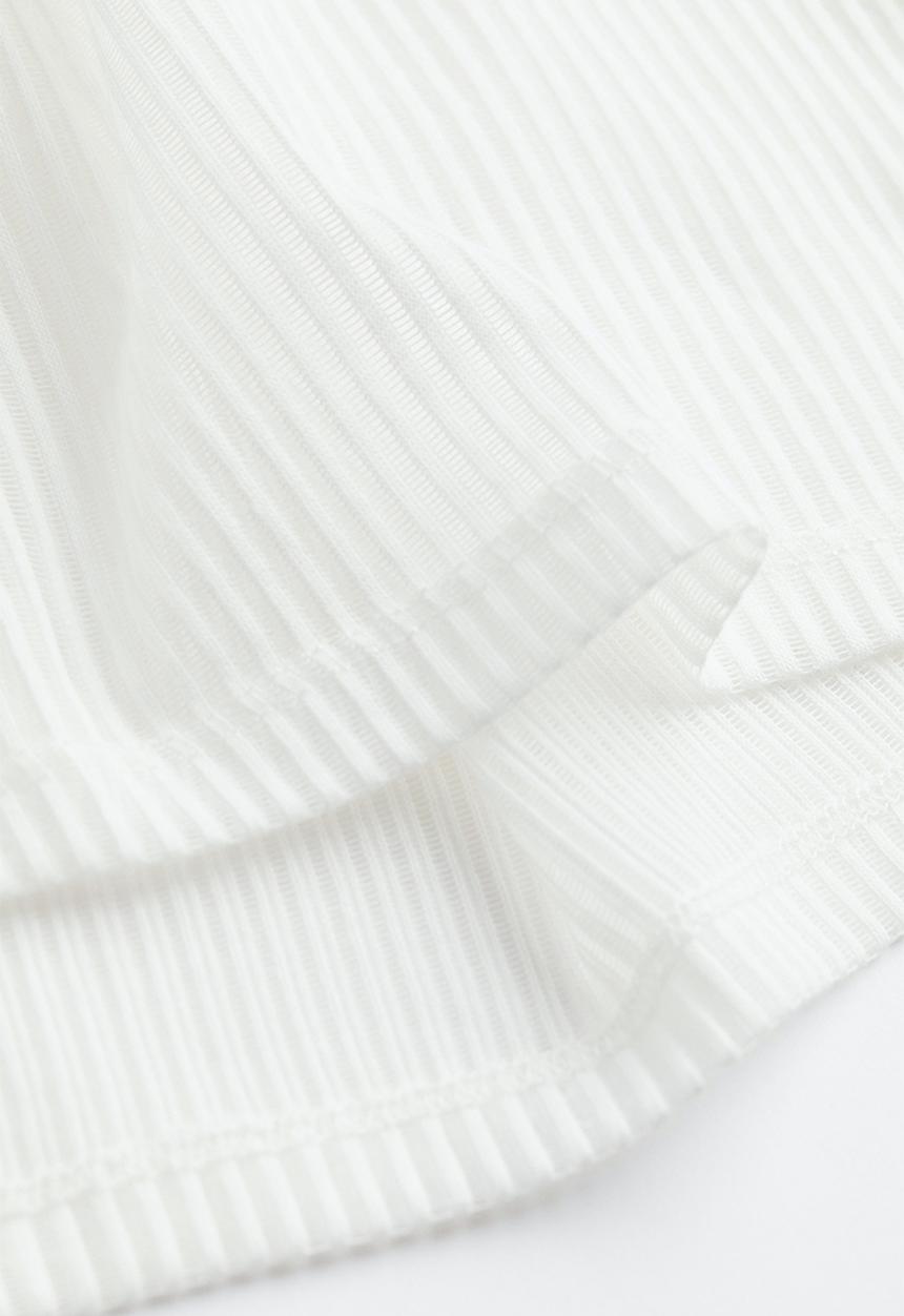 H&M - Sheer ribbed top - white