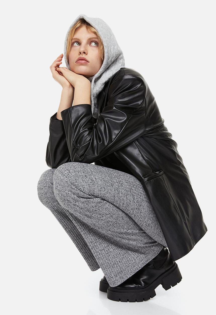 H&M - Flared leggings - light grey marl 