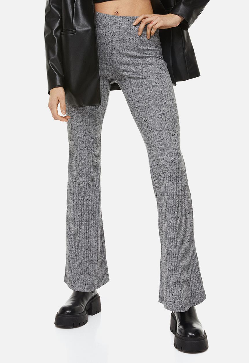 H&M - Flared leggings - light grey marl 