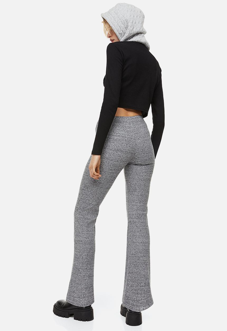 H&M - Flared leggings - light grey marl 