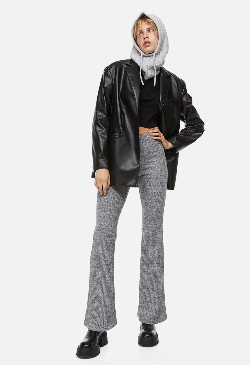 H&M - Flared leggings - light grey marl 