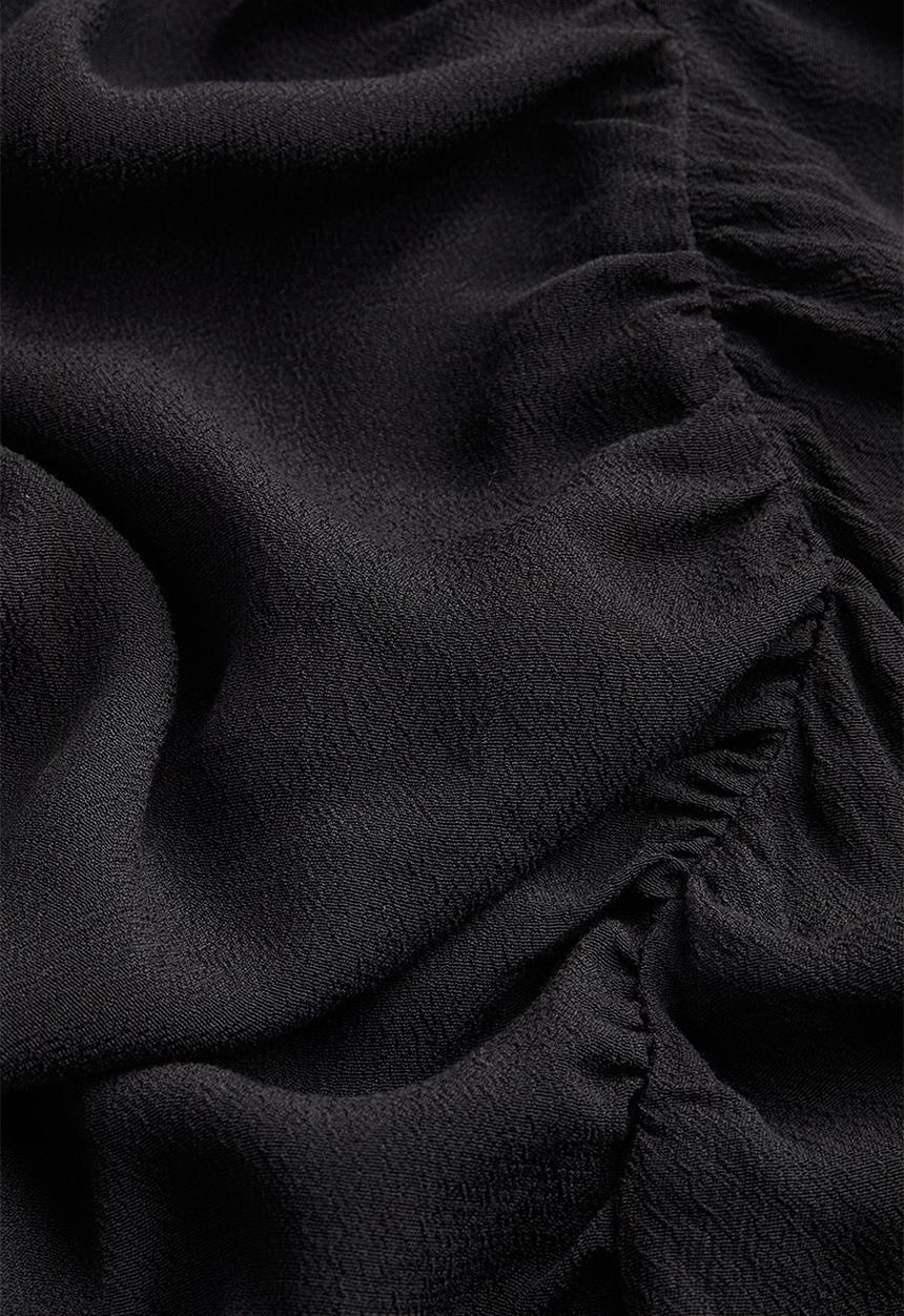 H&M - Puff-sleeved crêpe dress - black