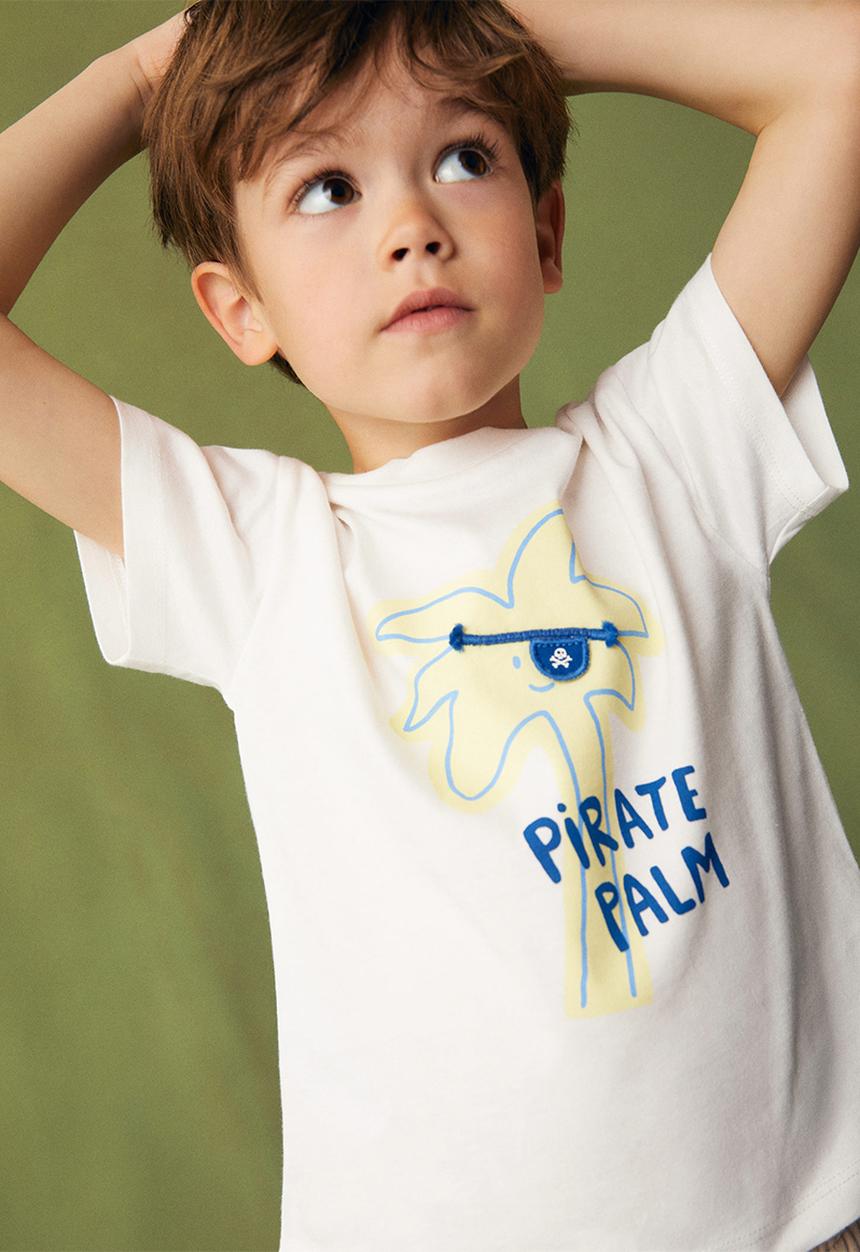 MANGO - T-shirt pipalm - off white