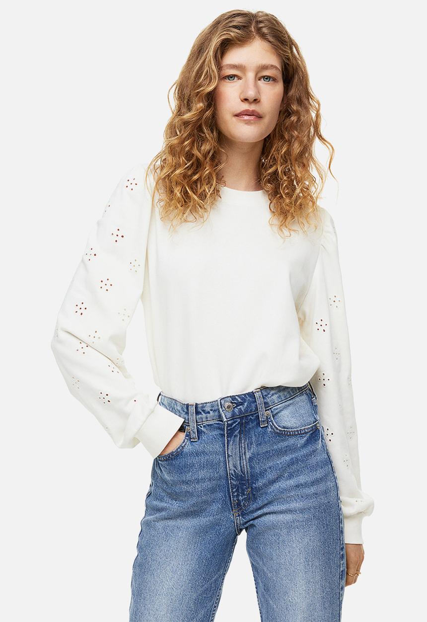 H&M - Broderie anglaise sweatshirt - cream