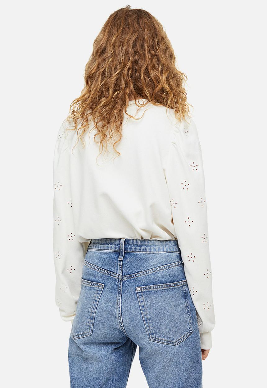 H&M - Broderie anglaise sweatshirt - cream