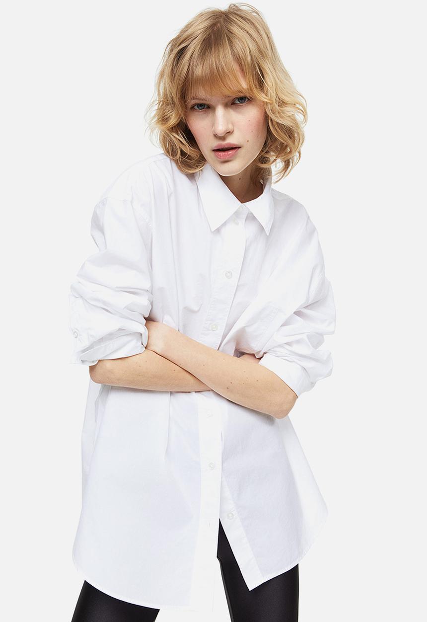 H&M - Cotton poplin shirt - white