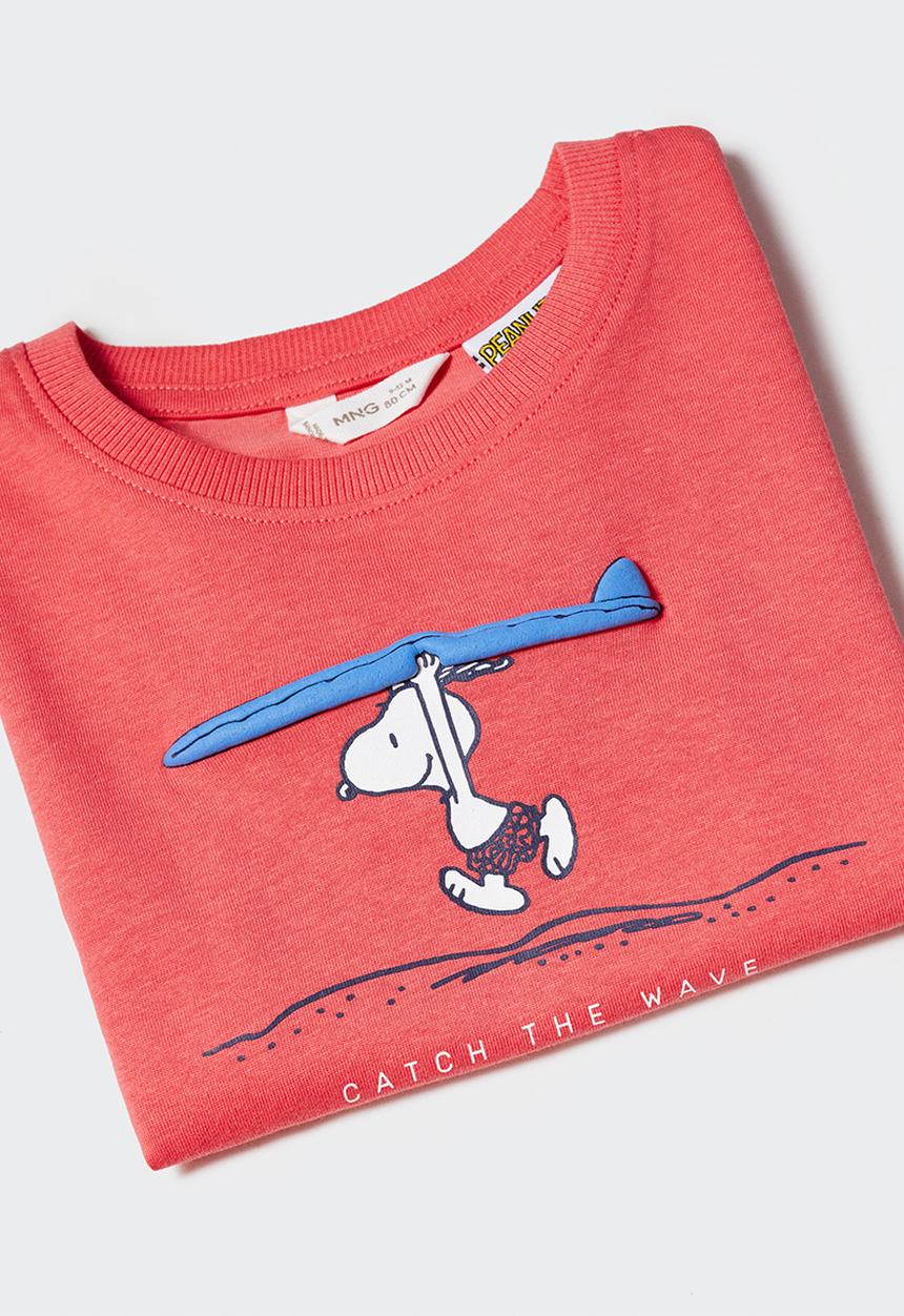 MANGO - T-shirt pywave - coral