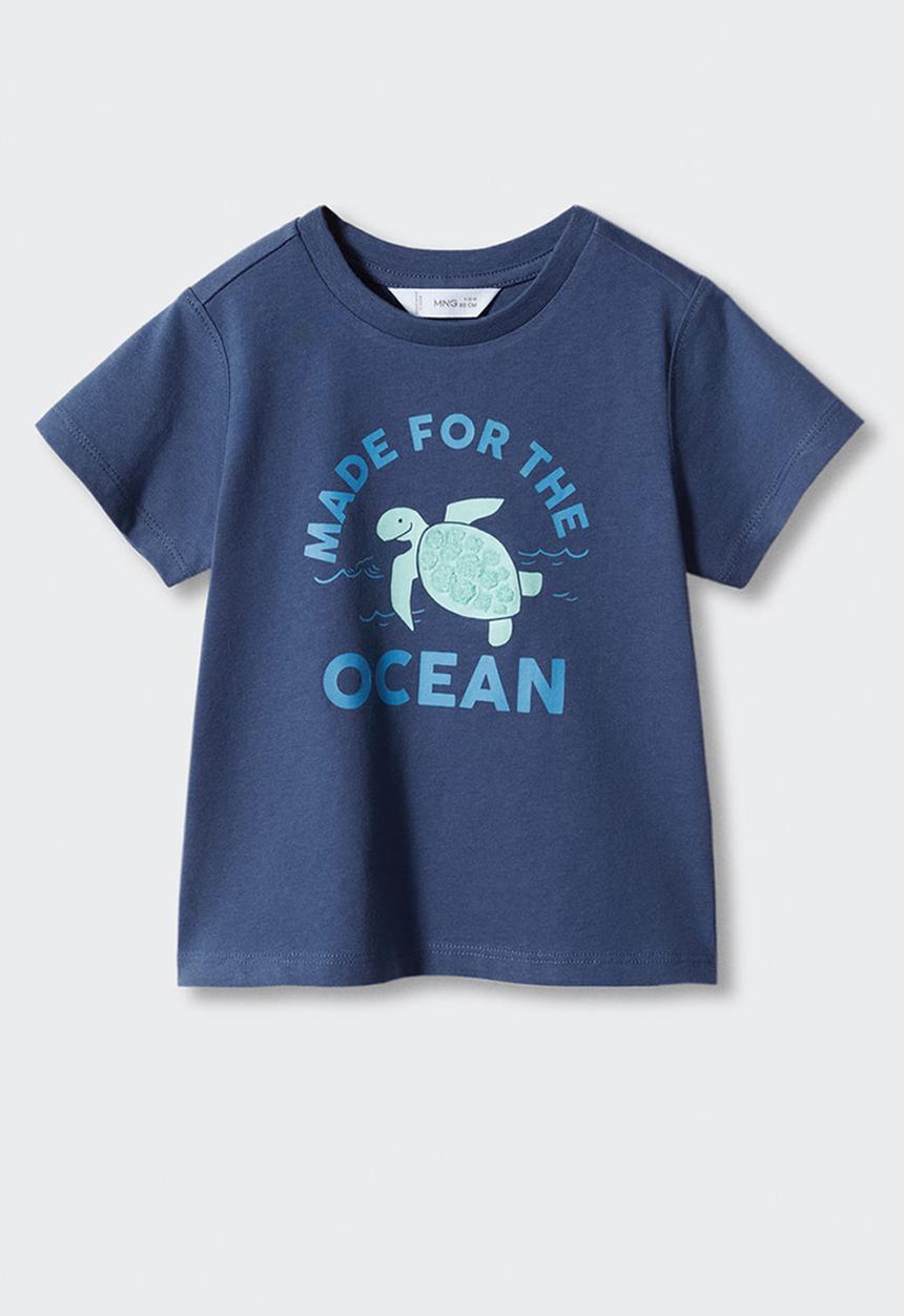 MANGO - T-shirt tortuga - navy
