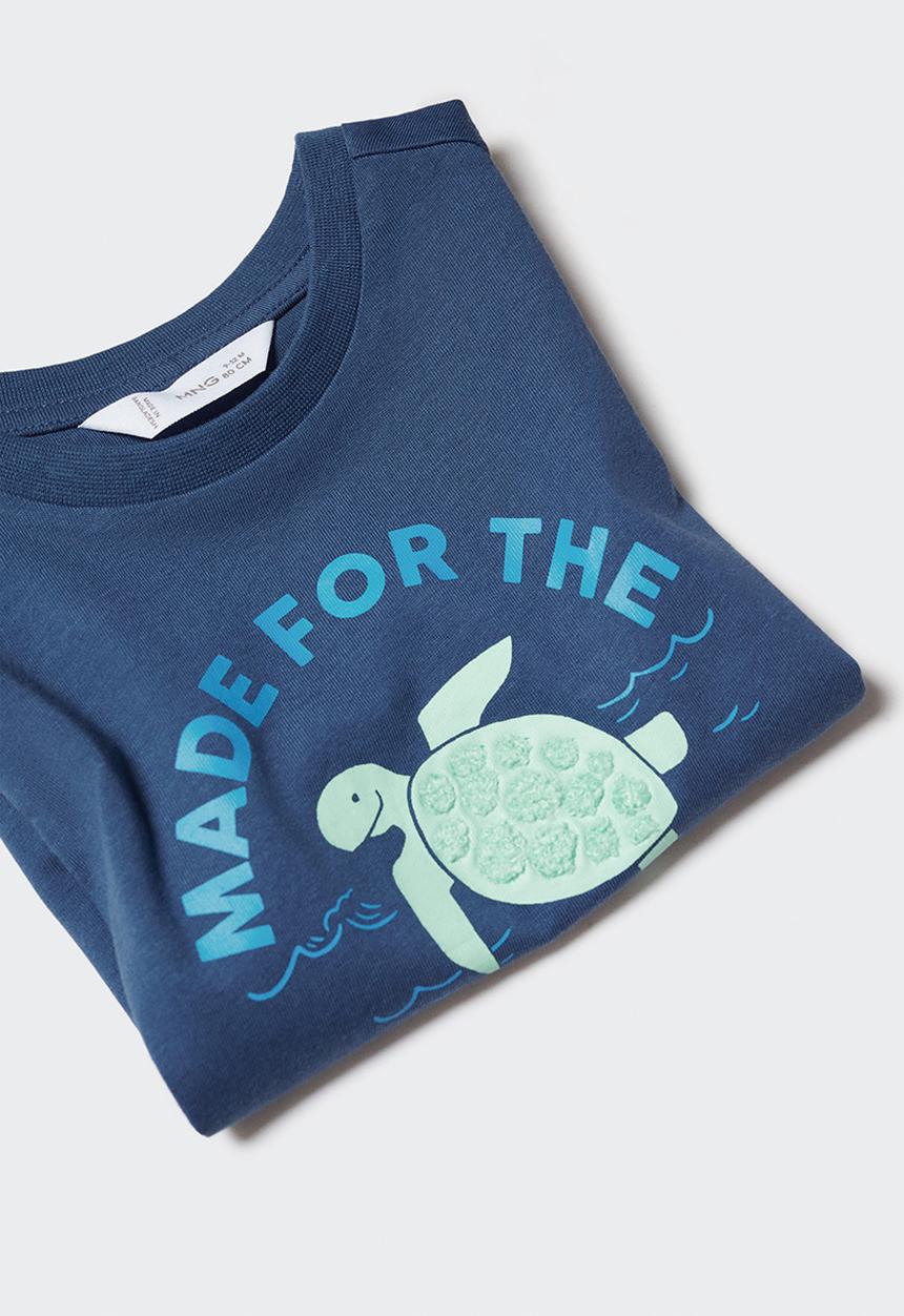 MANGO - T-shirt tortuga - navy