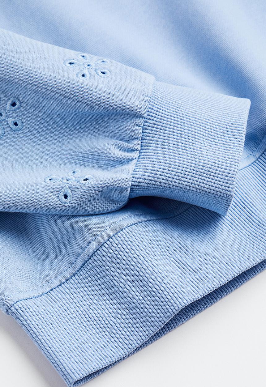 H&M - Broderie anglaise sweatshirt - light blue