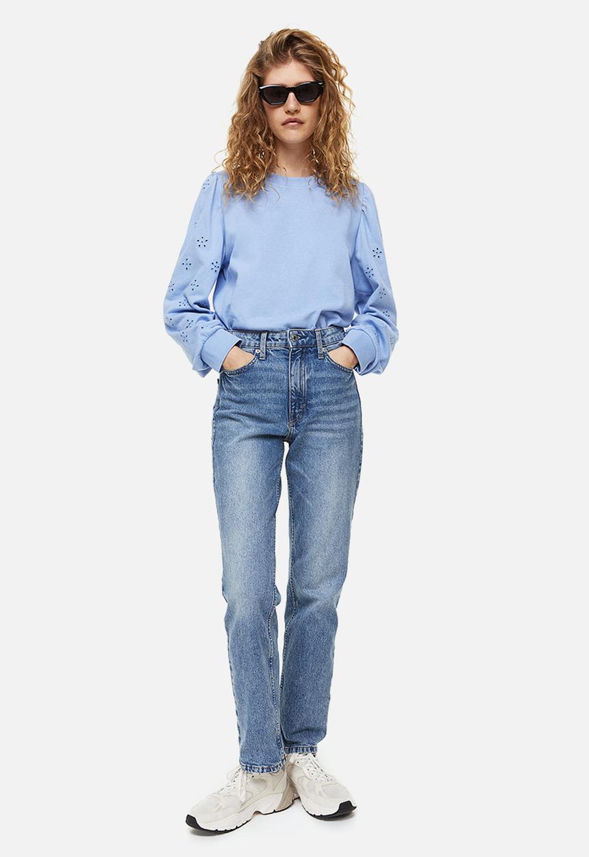 H&M - Broderie anglaise sweatshirt - light blue
