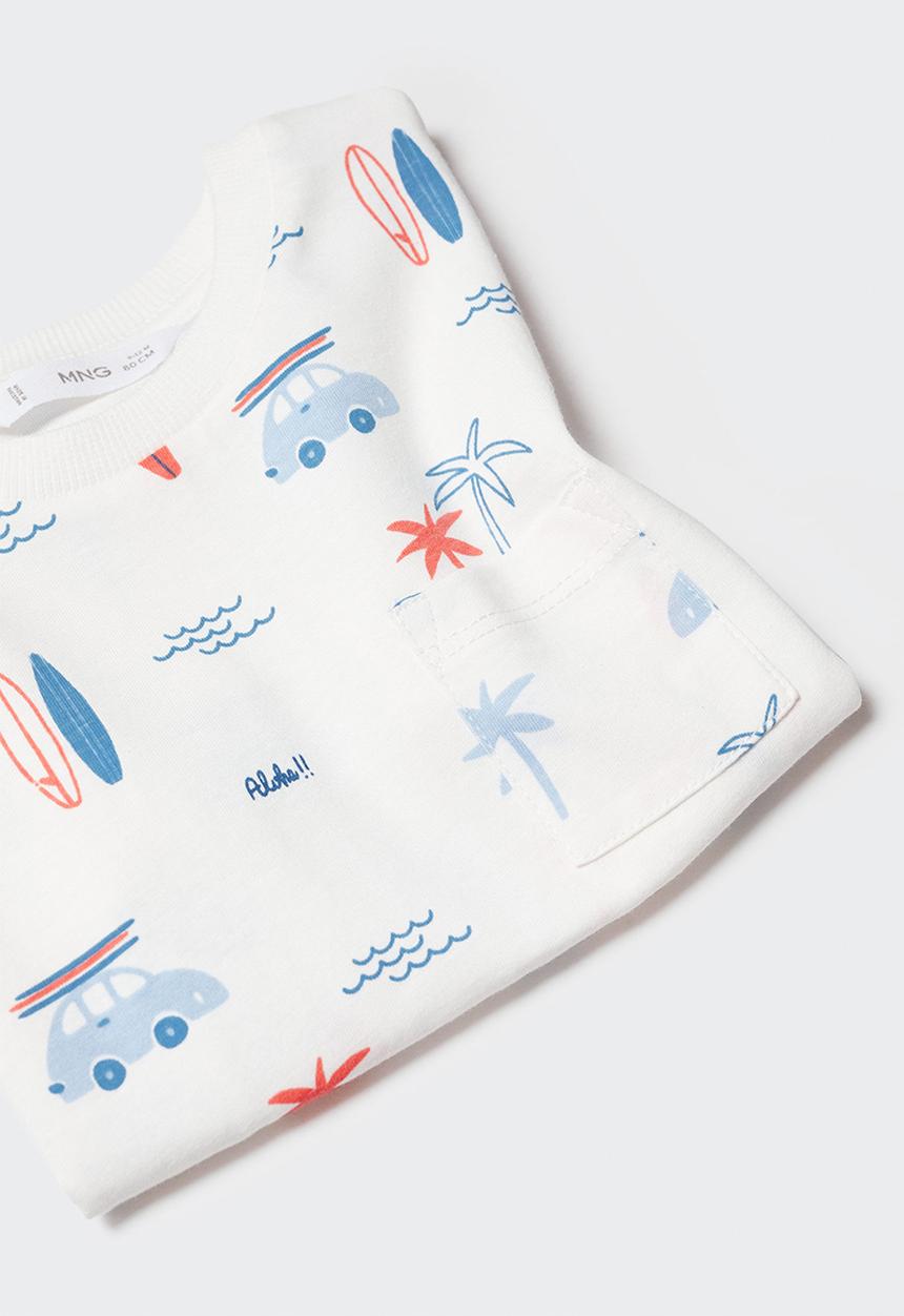 MANGO - T-shirt peter - white