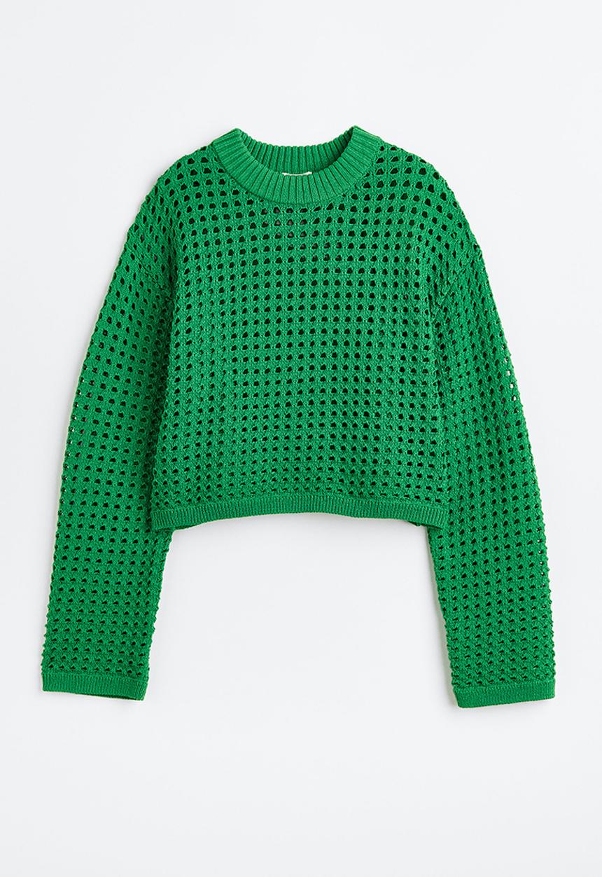 H&M - Pointelle-knit jumper - green